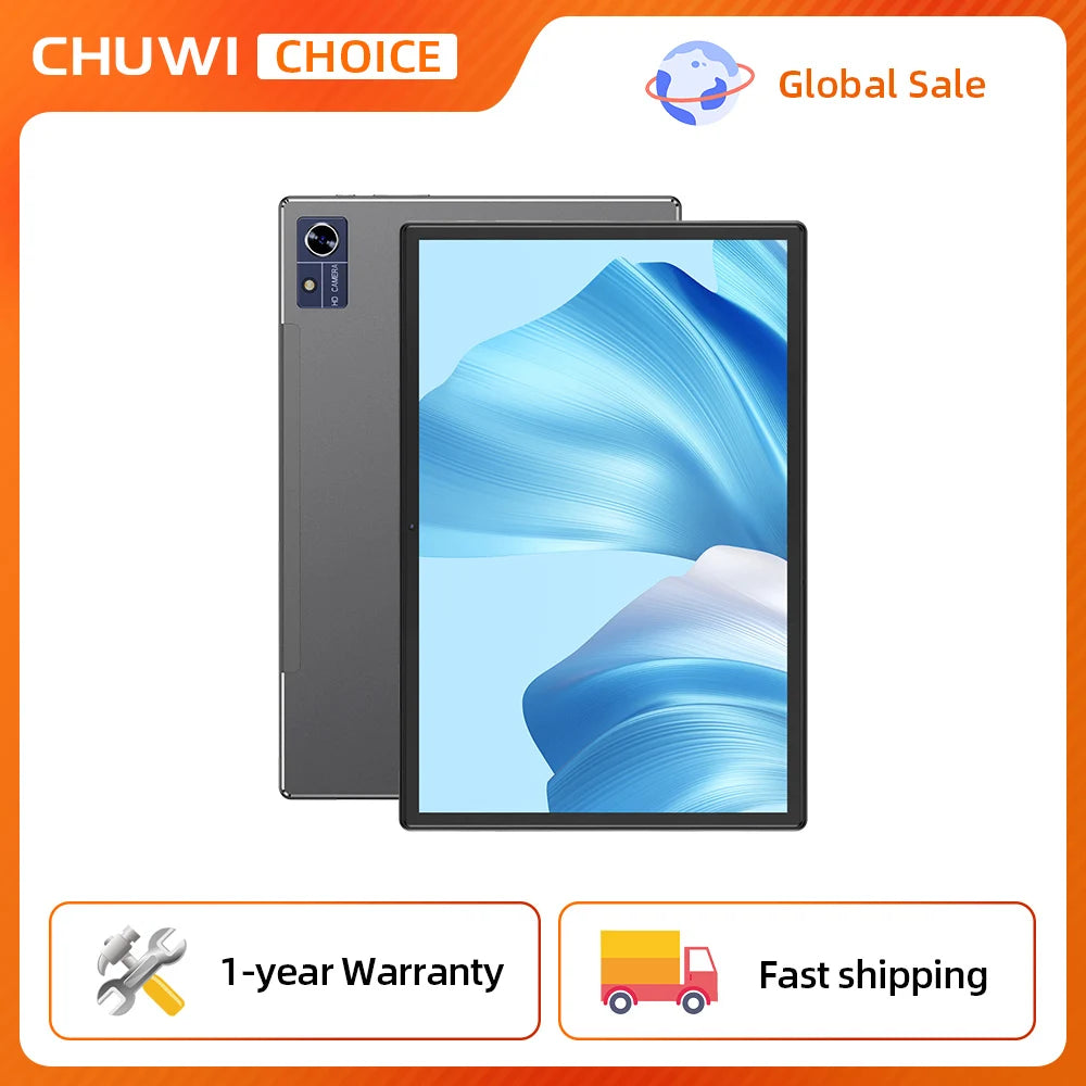 CHUWI Hi10 X Pro 10.1 Inch 800*1280 IPS Screen Unisoc T606 4GB RAM 128GB ROM Tablets 2.4G/5G Wifi Android 14 Tablet PC 7000mAh