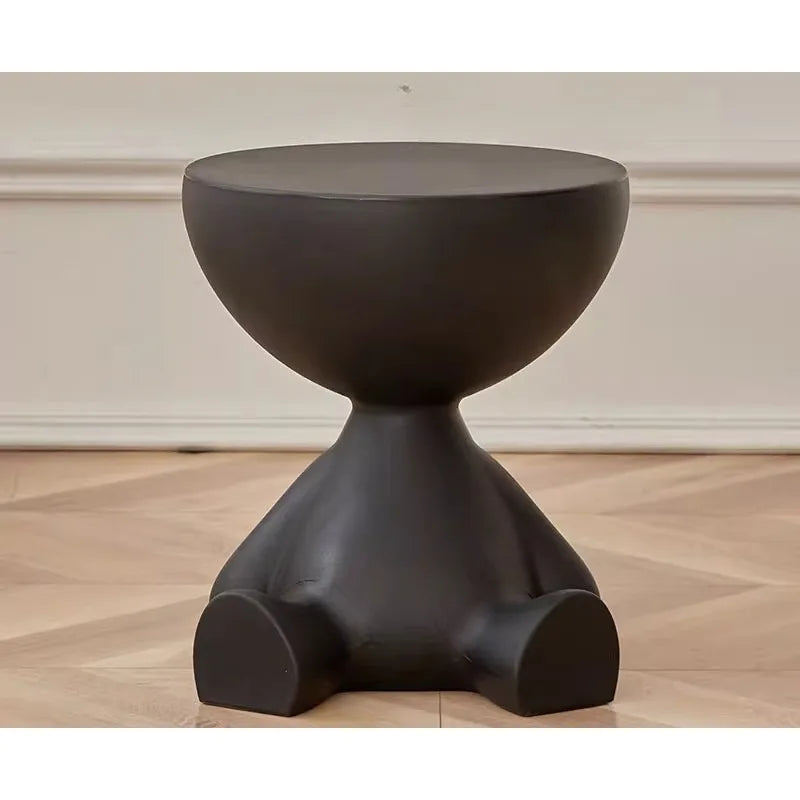 Cream Coffee Table Sofa Bed Side Table Modern Simple Home Accessories Living Room Decor Creative Flat Head Plastic Round Tables