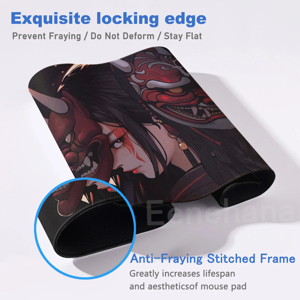 Janpanese Mask Girl Mouse Pad 90x40CM non-slip Gaming Mousepad Gamer E-Sports Mouse Mat Game Mechanical Keyboard XXL Desk Mat