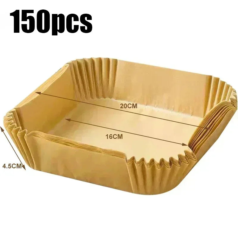 50pcs/set Air Fryer Disposable Paper Parchment Wood Pulp Steamer Cheesecake Air Fryer Accessories Baking Paper For Air Fryer