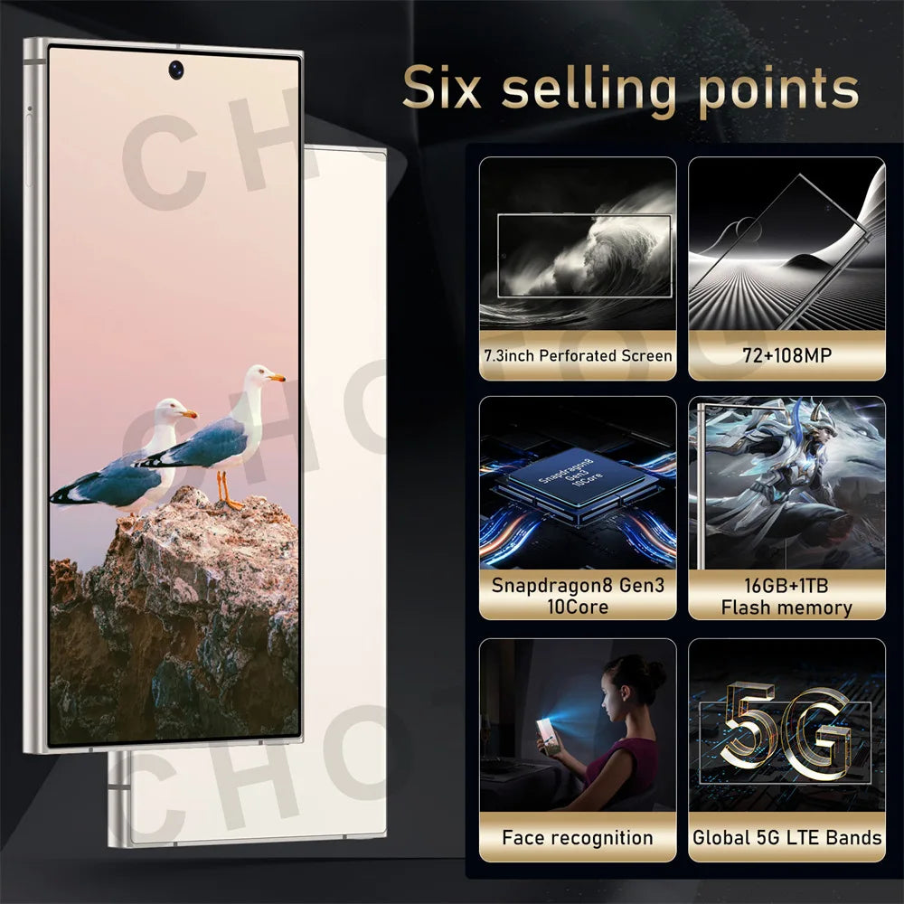 Magnetic Case For Original Cellphones SMS 24 Ultra 5G Dual Sim Smartphone Cases For Android 14 Cell Mobile Phone 22GB+2TB Cover