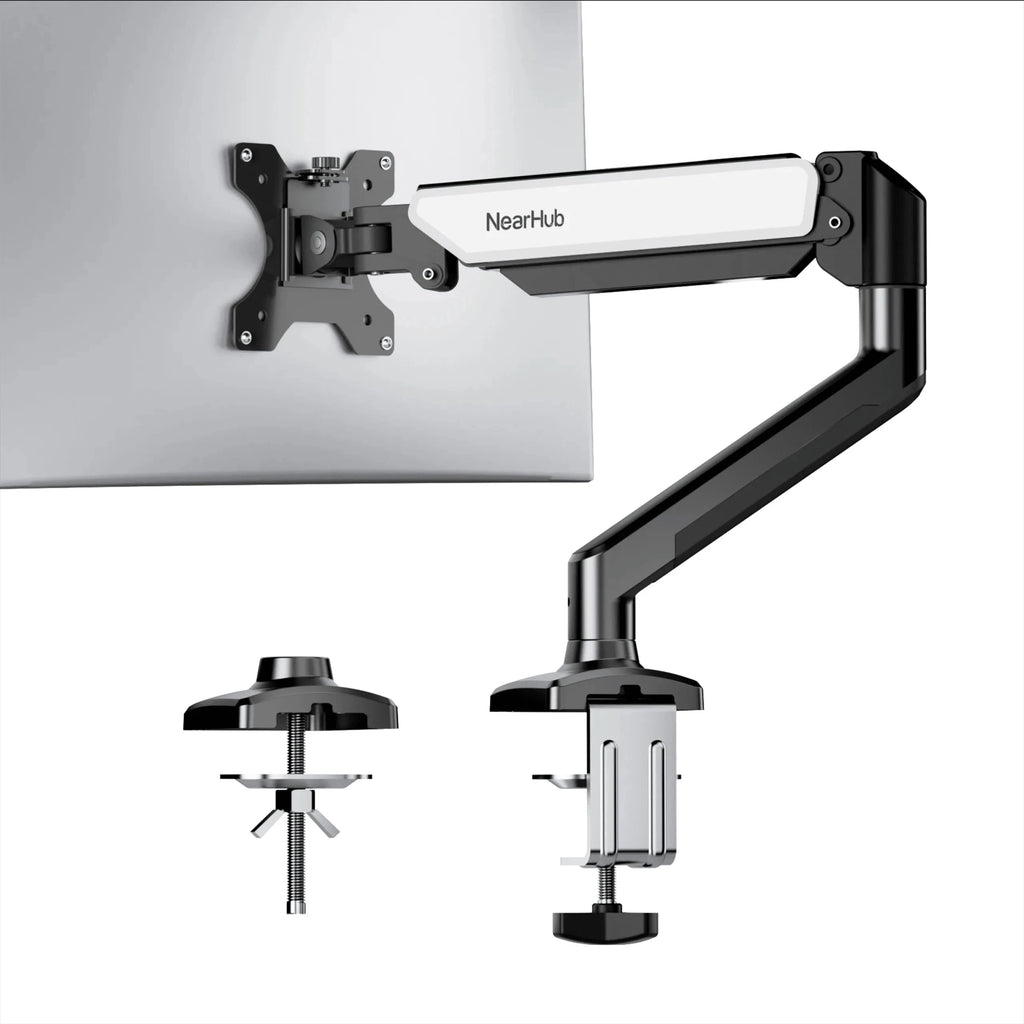 Nearhub MS-001 Monitor Arm Mount Bracket Single Arm,Flexible Adjustment 180° Swivel 360°Rotation Support Monitor Arm Stand