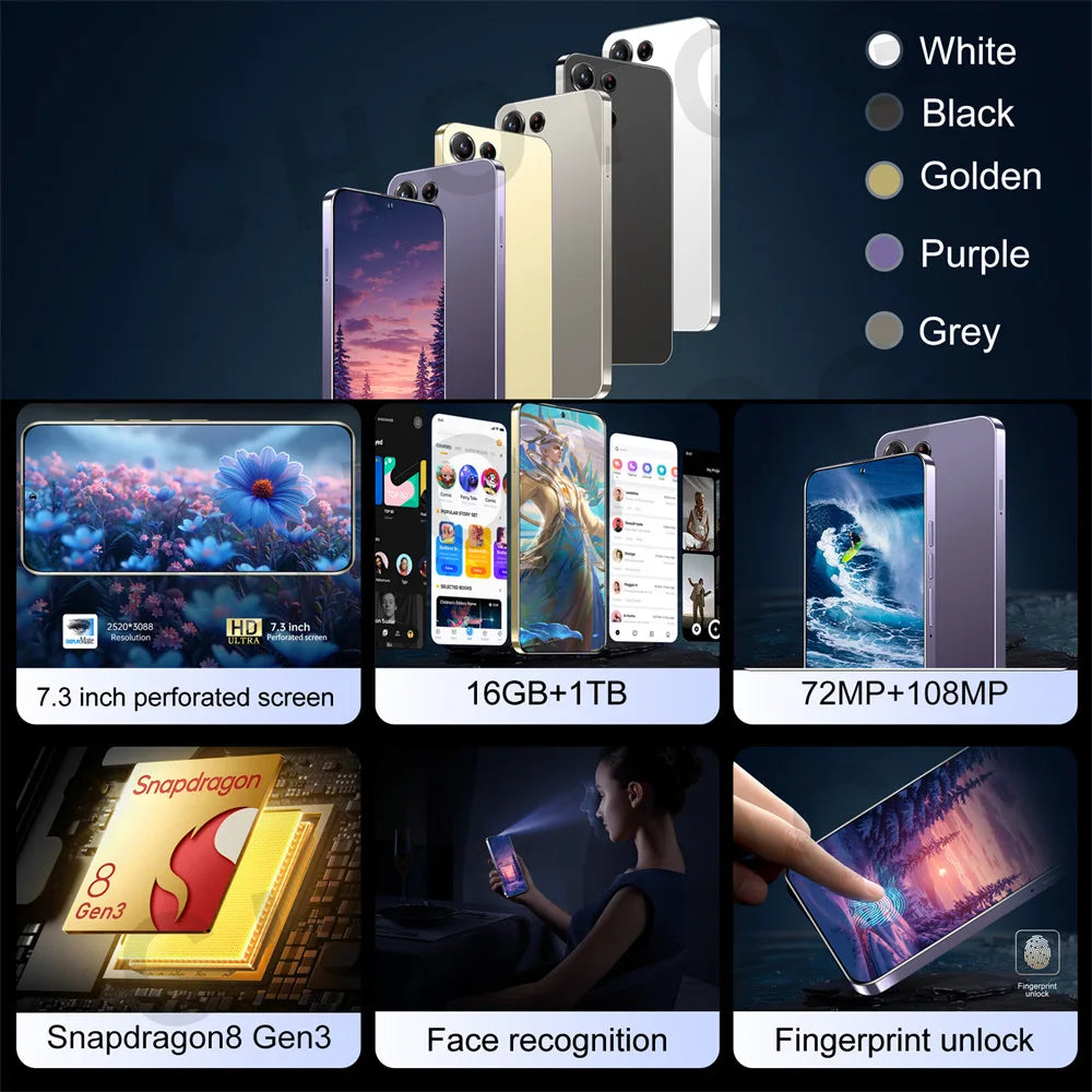 Protective Cover For SMS 25 Ultra Mobile Phones 5G Dual Sim Android Cellphones Case For Cell Phone 22GB+2TB Smartphone 7800mAh