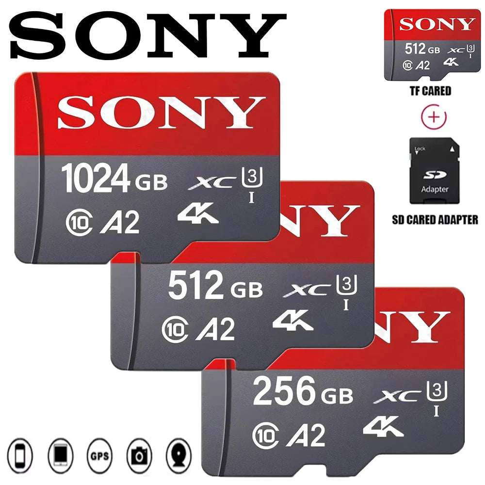 SONY Micro SD TF Card Mini 1TB Memory Card Class 128GB 256GB High Speed Cartao De Memoria Flash Memory TF Mecard C10 For Xiao Mi