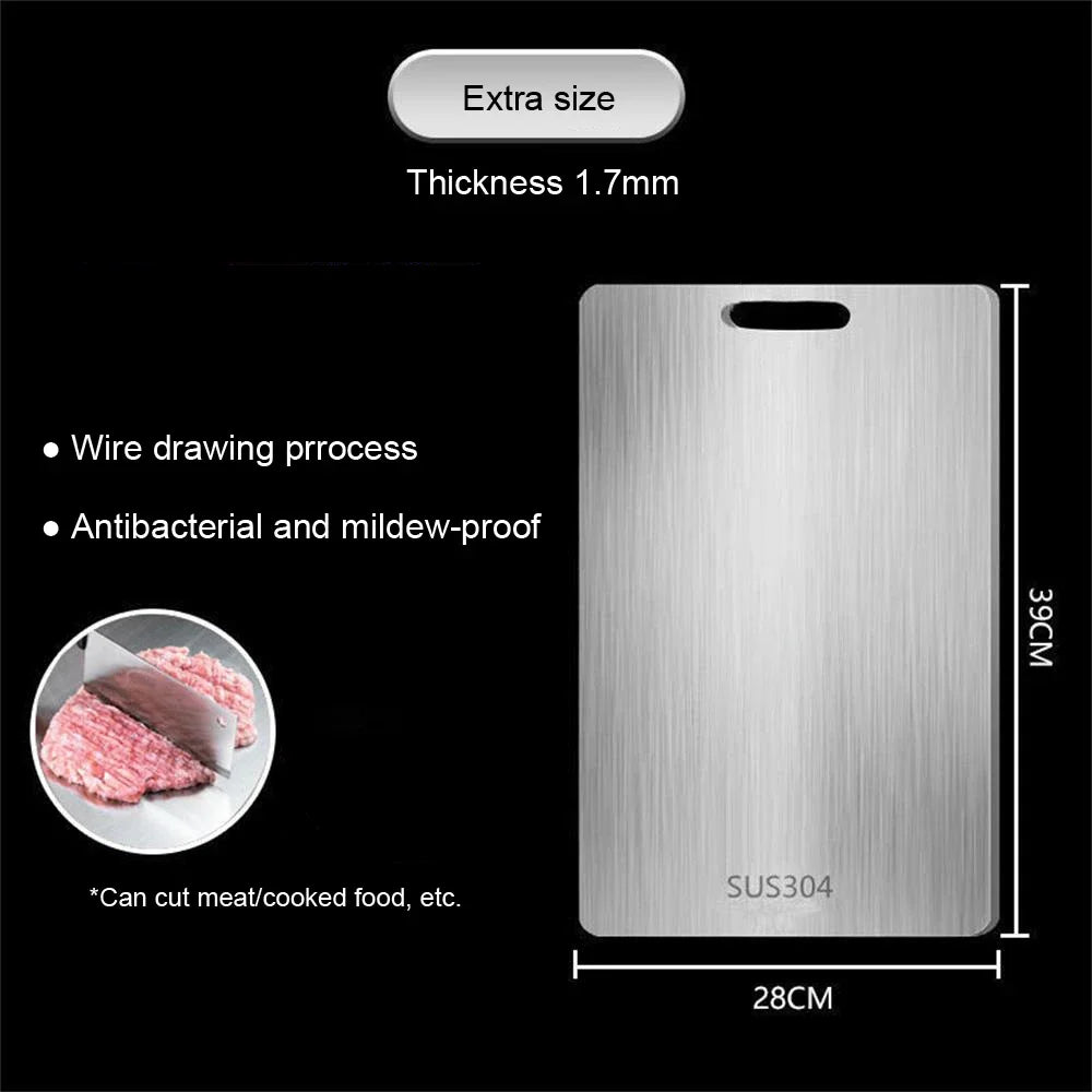 Stainless Steel Panel and Chopping Board Kitchen Household Thickened Double Sided Cutting Board Block Kneading Dough Boards