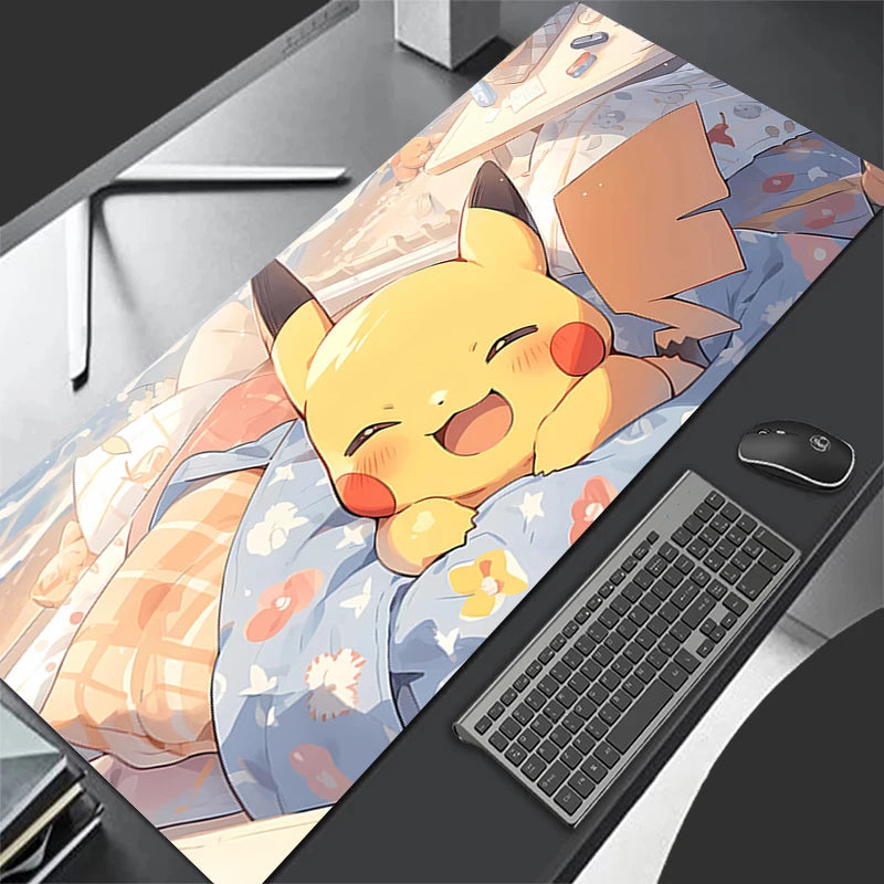 Gaming Mouse Pad 900x400 PC P-pikachu Gamer Cabiner Keyboard Rug XXL P-pokemonS Desktop Mouse Mat Carpet Kawaii Rubber Mousepad