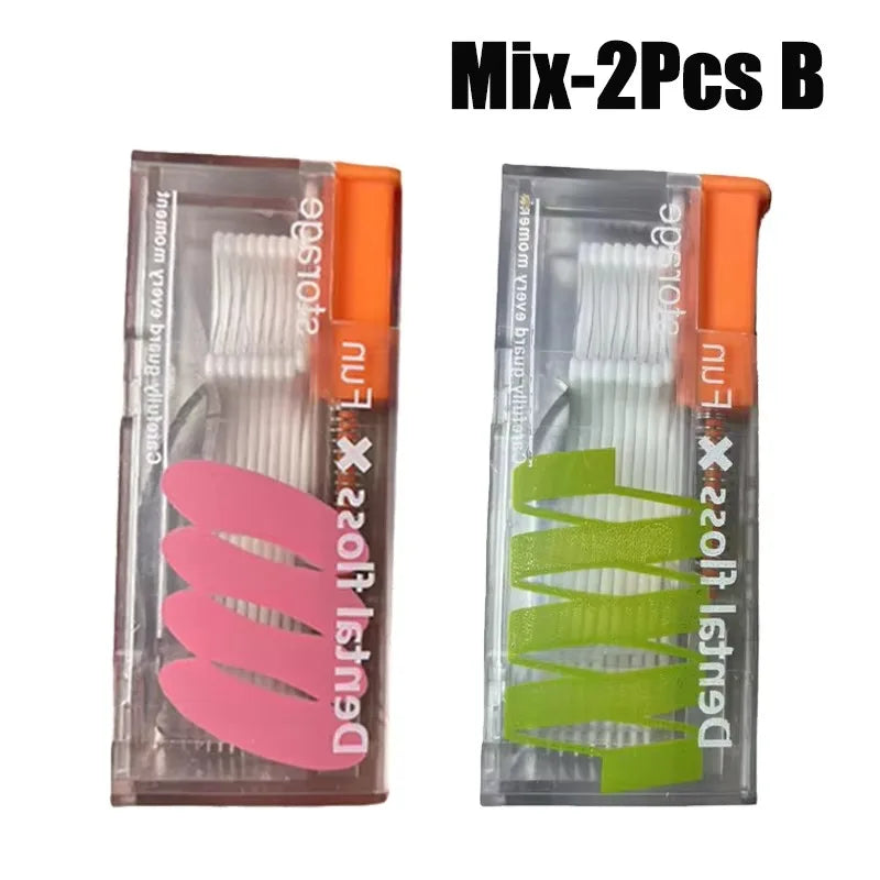 50-1000pcs Portable Dental Floss Toothpicks Teeth Stick Tooth Cleaning Interdental Brush Portable Dental Flosser For Home Travel