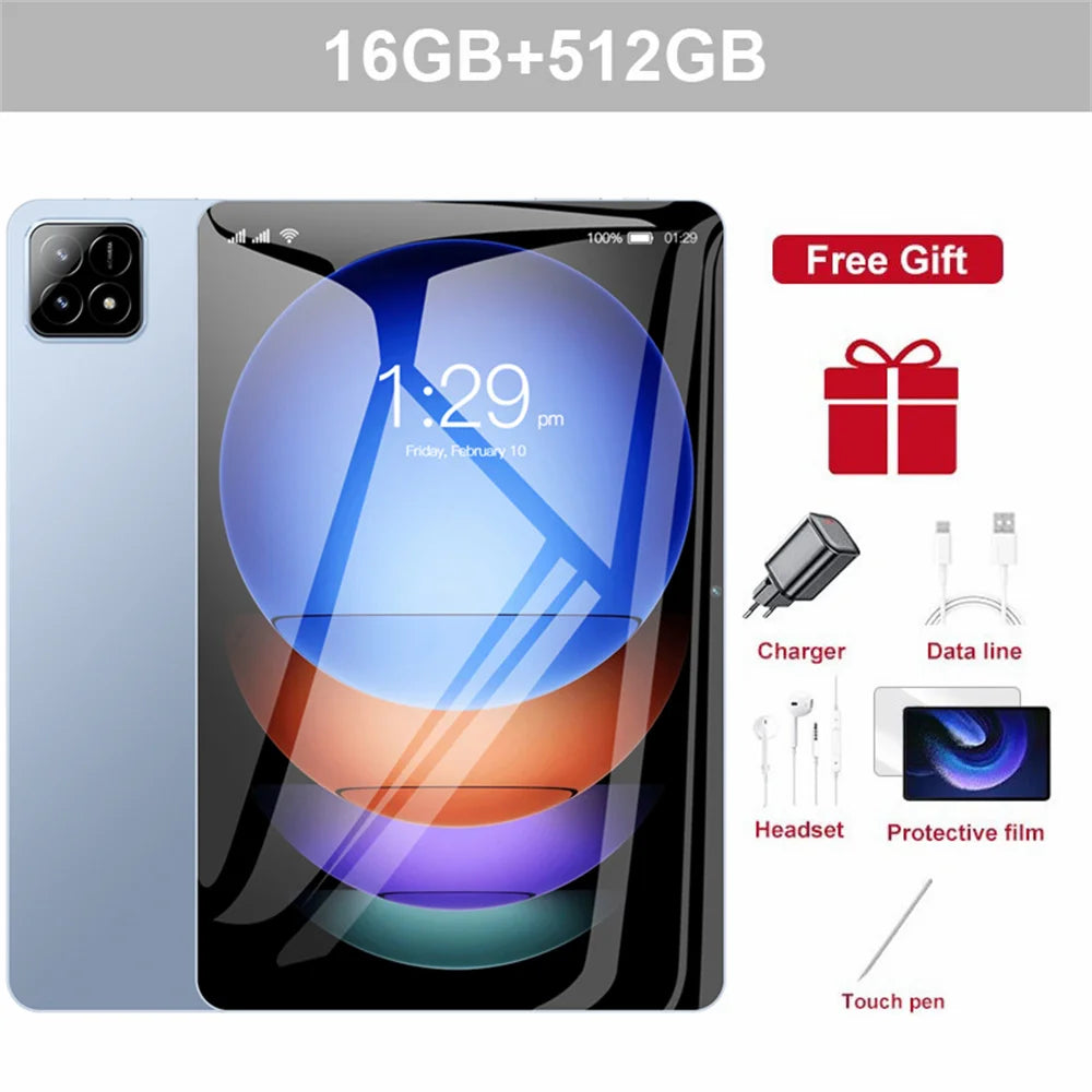 10.1 Inch HD New Pad 7s pro Original Tablets 5G Dual SIM 22GB+2TB Global Version Android 14 Children's Kids Tab Tablet PC 2025