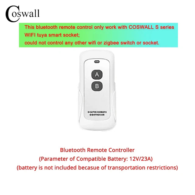 Coswall IP66 Waterproof EU Socket Tuya WIFI / Zigbee Timer Switch Programmable With Power Monitoring Function White