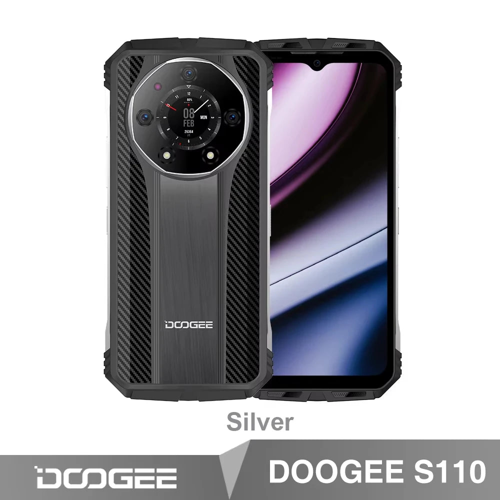 DOOGEE S110 12GB 256GB Smartphone Helio G99 Mobile Phone 6.58” FHD 120Hz Screen 10800mAh 66W Fast Charging Android 13 Cellphone