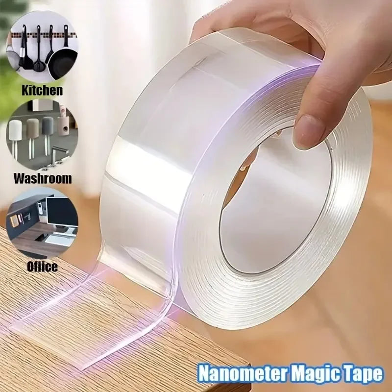 SEAMETAL Super Strong Double Sided Adhesive Tape Washable Reusable Transparent Double Tape No Trace Sticker for Car Home Office