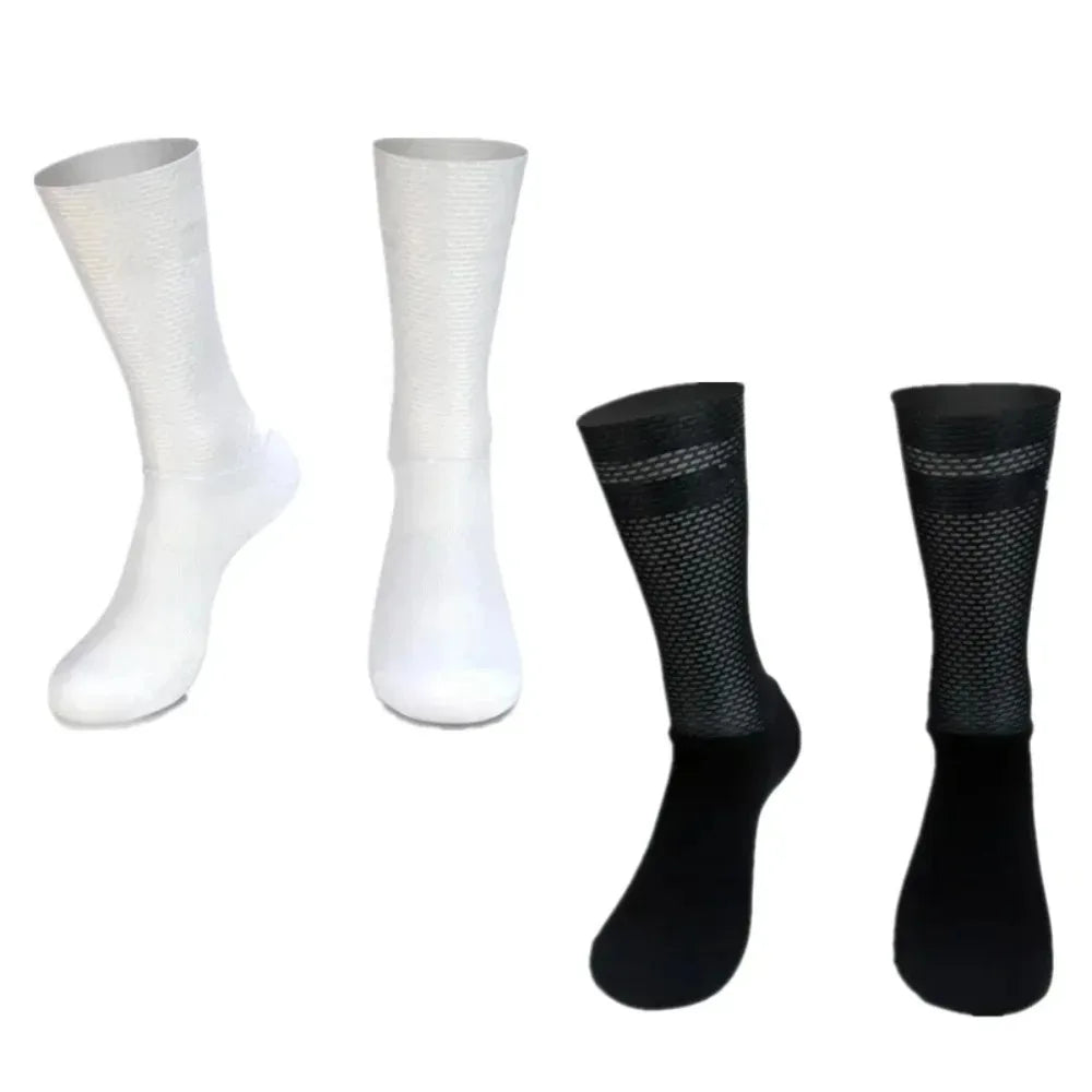 2026 Aero Socks Anti Slip Silicone Cycling Socks Men Bicycle Sport Running Bike Socks Calcetines Ciclismo
