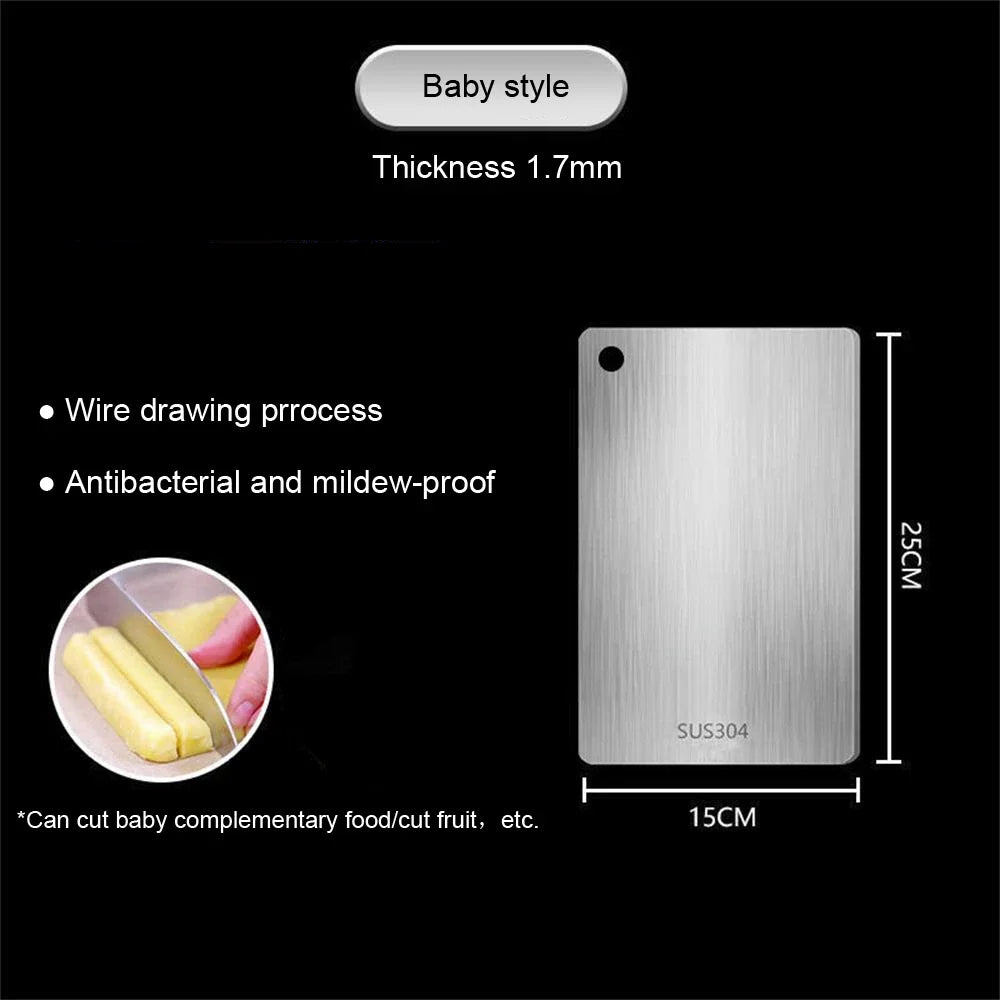 Stainless Steel Panel and Chopping Board Kitchen Household Thickened Double Sided Cutting Board Block Kneading Dough Boards