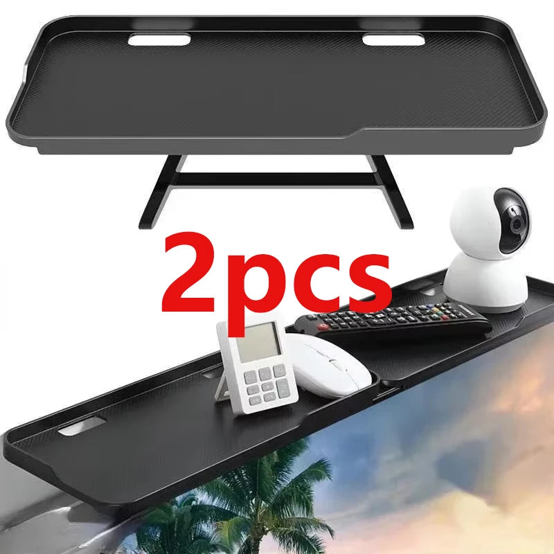 2pcsAdjustable Desktop Stand Foldable TV Screen Top Shelf Computer Monitor Box Router Office Set-Top Box Player Stand Home Suppl