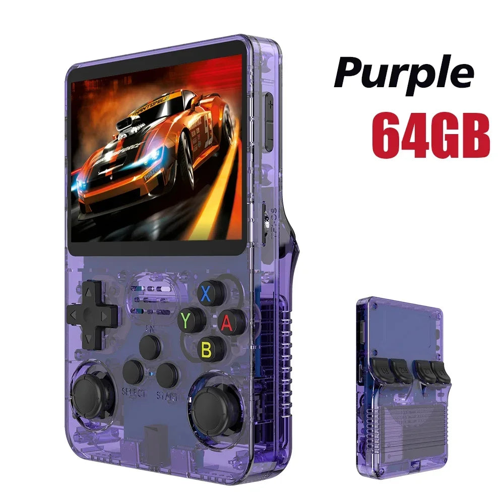 Open Source R36S Retro Handheld Video Game Console Linux System 3.5 Inch IPS Screen Portable Pocket Video Player R35S 64GB Games