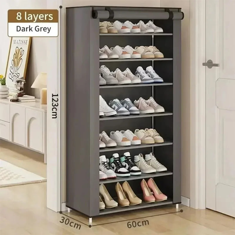 Home corridor living room shoe rack fabric dustproof shoe cabinet economical multi-layer shoe cabinet minimalist furniture