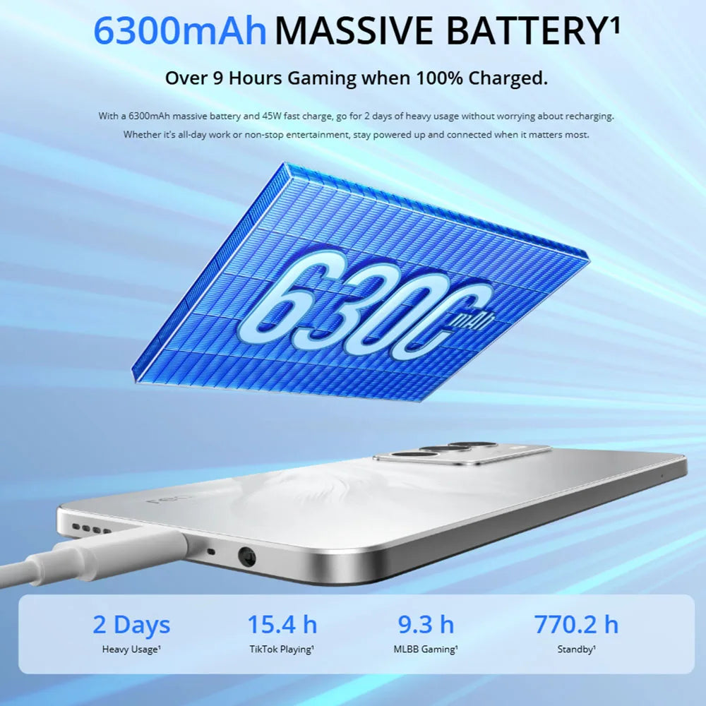 Realme C71 Cell Phone 6.67" 6300mAh Battery 45W SUPER VOOC Charge 50MP AI Camera 120Hz Display 8GB RAM 256GB ROM NFC Smartphone