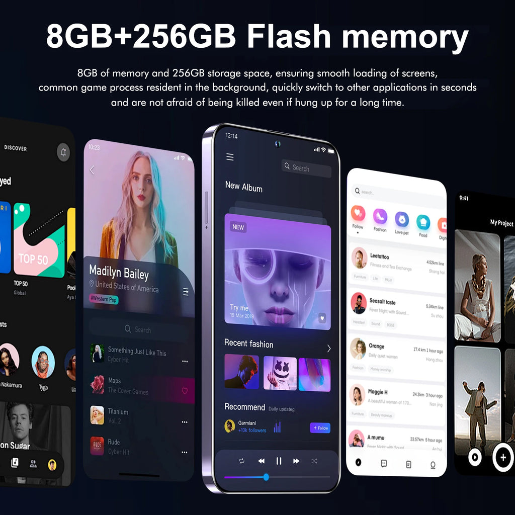 A73 Phone,Smartphone Android,6.8 inch,8GB RAM,256GB ROM,Dual SIM,Mobile phone,Google Play Store,13+32MP,6800mAh,Cellphones