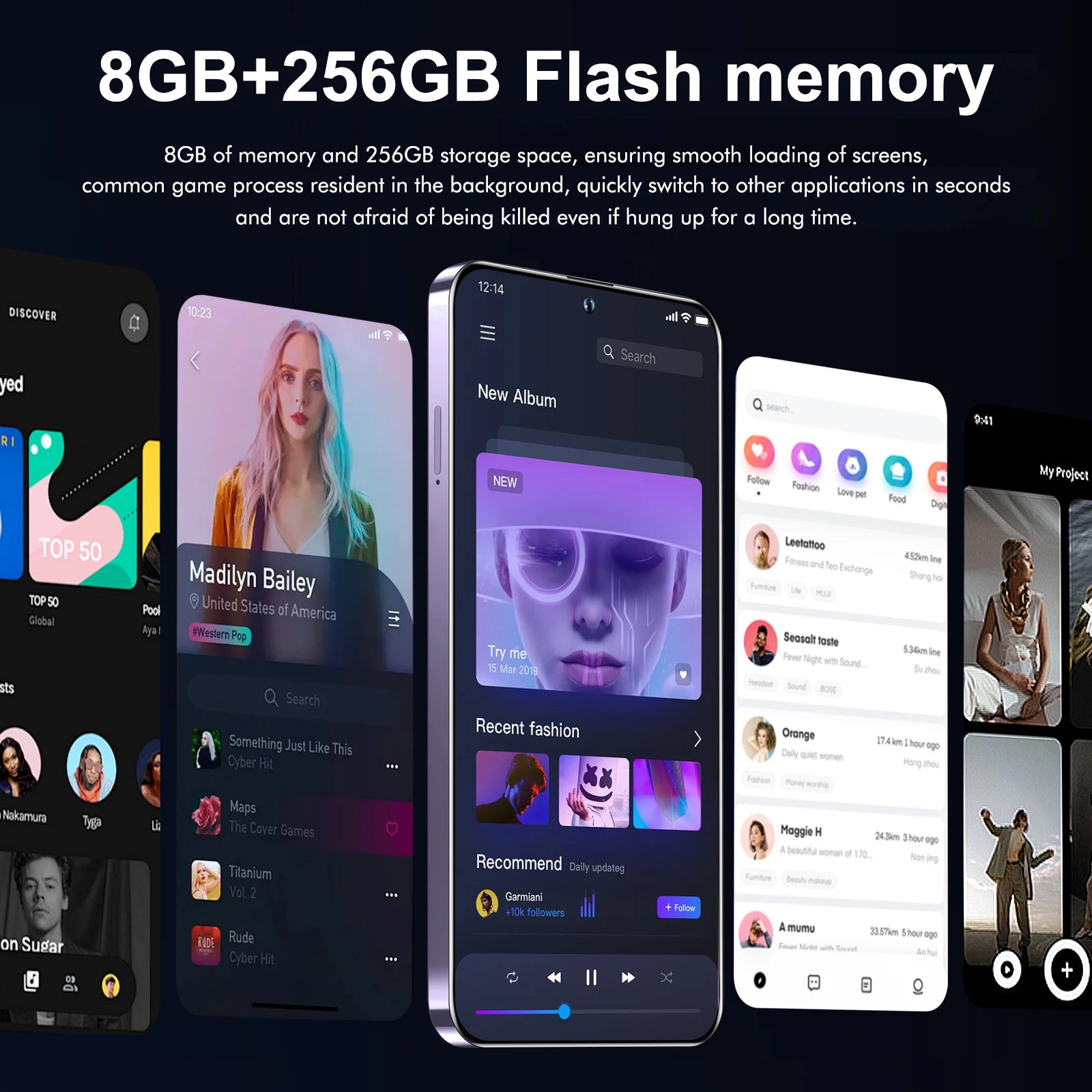 A73 Phone,Smartphone Android,6.8 inch,8GB RAM,256GB ROM,Dual SIM,Mobile phone,Google Play Store,13+32MP,6800mAh,Cellphones