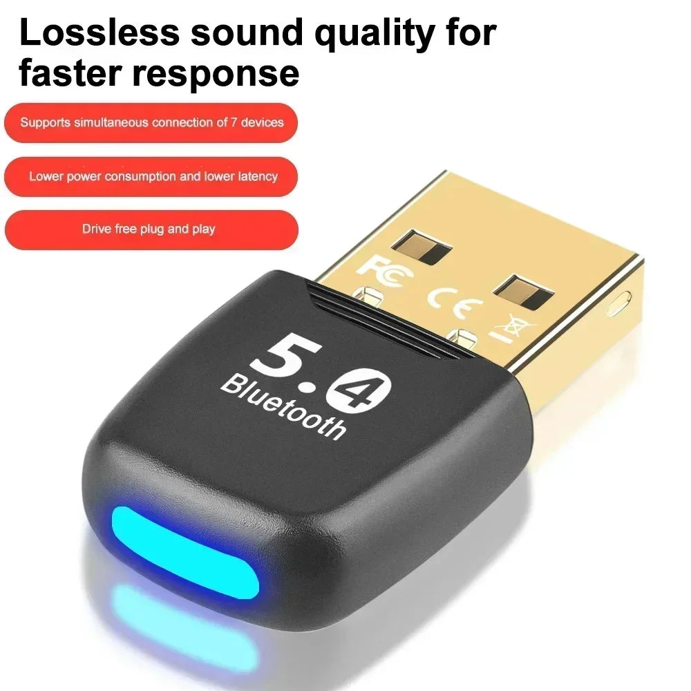 USB Bluetooth 5.4 Dongle Bluetooth Receiver Transmitter for PC Speaker Wireless Mouse Keyboard Music Audio Adapter