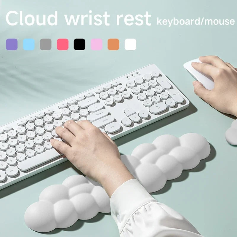 Cloud Shape Wrist Rest Pad Soft Material Memory Foam PU Bottom Anti-Slip Rubber Base Office Keyboard Mouse Support Wrist Pad