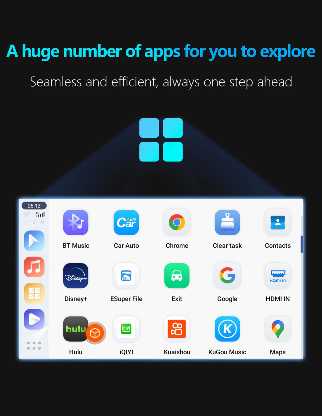 2025CarPlay AI Box Android13 8GB+128GB Wireless CarPlay Android Auto Car Multimedia Box with HD-MI Input Output