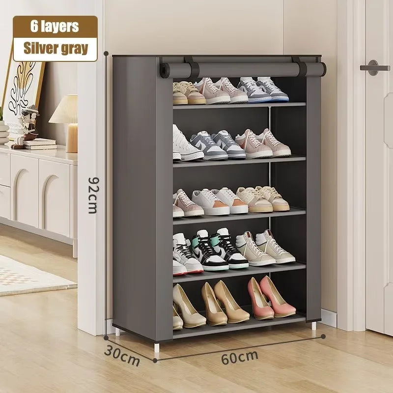 Home corridor living room shoe rack fabric dustproof shoe cabinet economical multi-layer shoe cabinet minimalist furniture