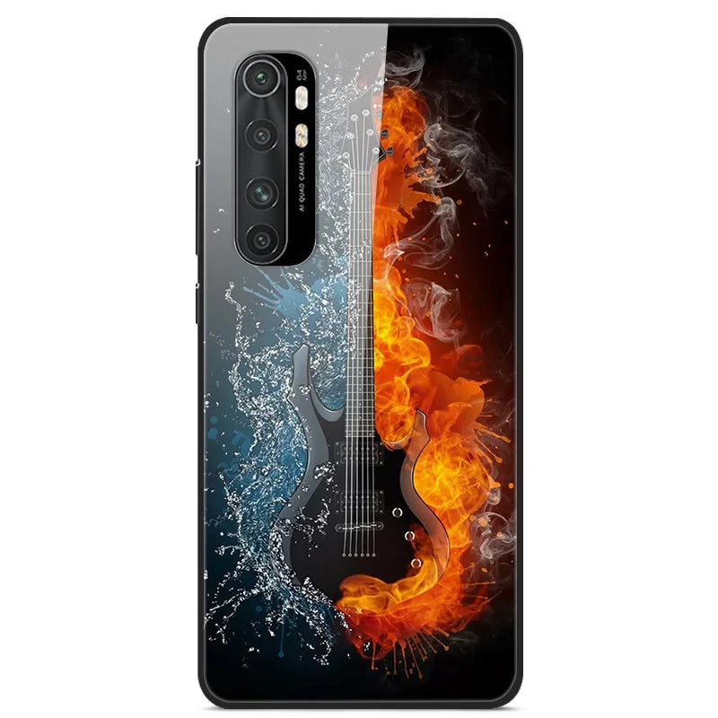 For Xiaomi Mi Note 10 Lite RU 6 GB 128 GB Case Tempered Glass Hard Back Cover For Xiaomi Mi Note 10 Lite Case Note10 Lite Fundas