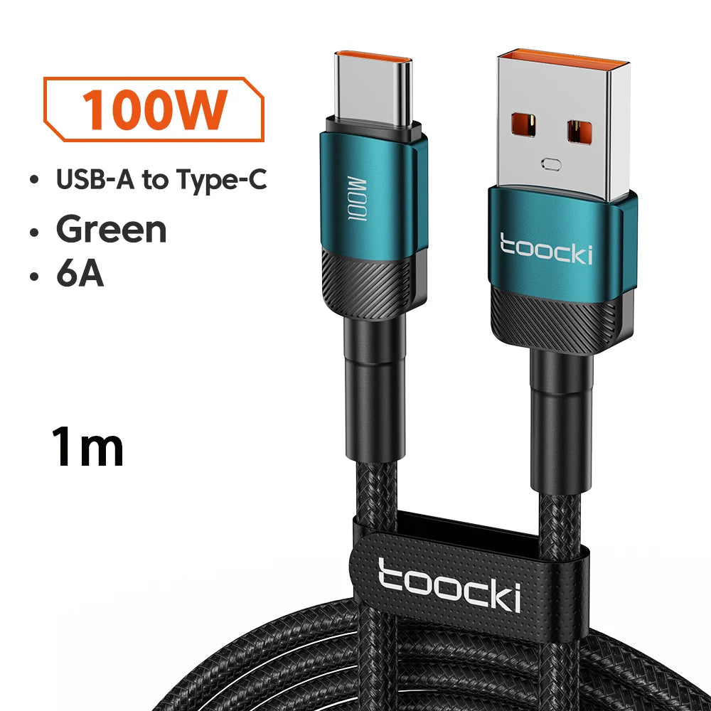 PD 100W Fast Charge 1m/2m/3m USB to Type C Cable Quick Charging Data Cord for Huawei Xiaomi
