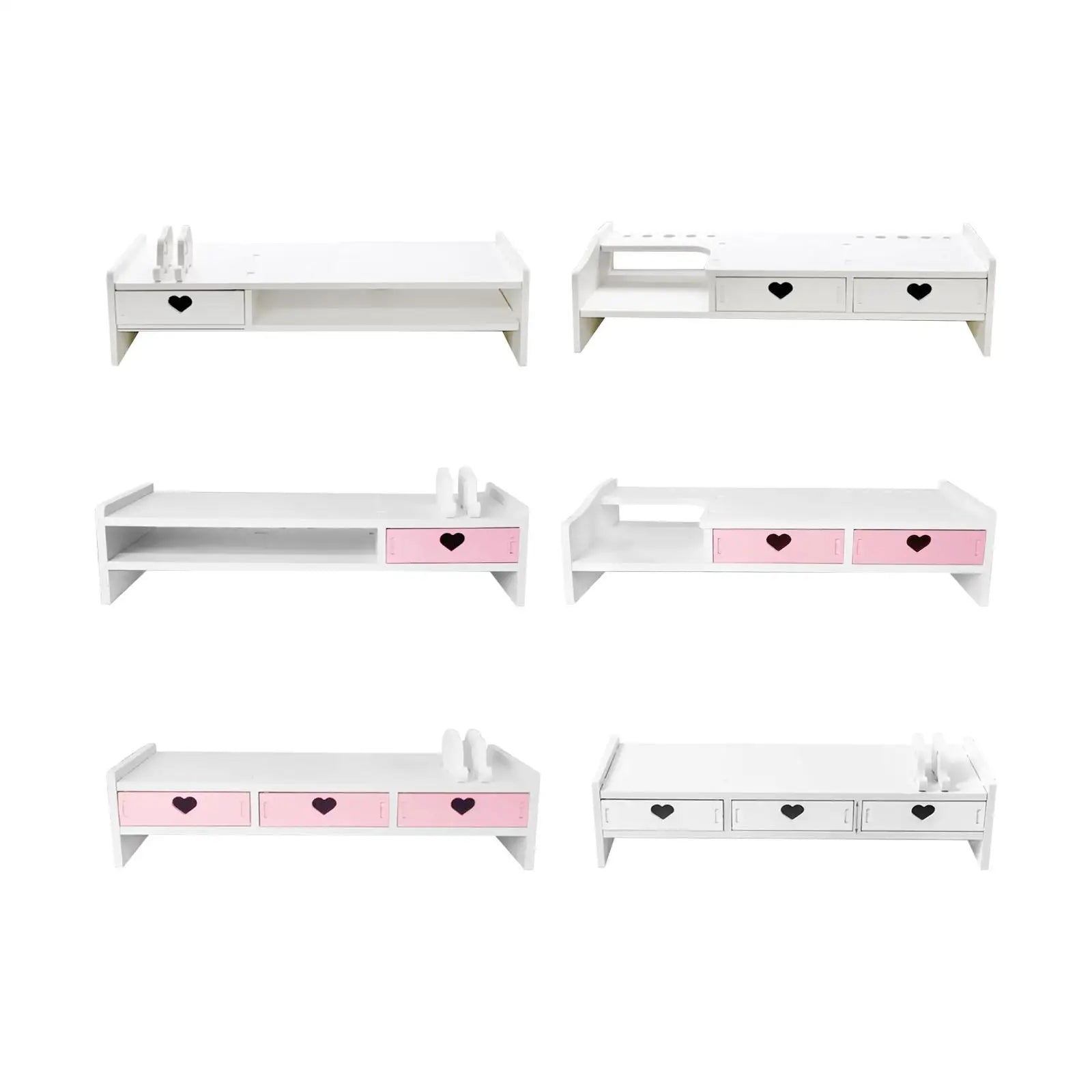 Computer Monitor Stand Display Heightened Shelf Student Office Desktop Keyboard Storage Computer Workstation Organizer