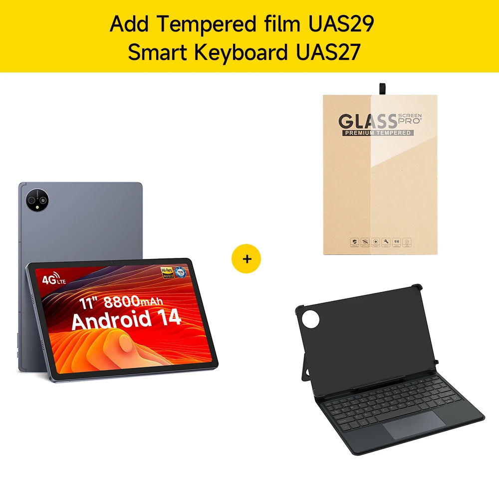 Ulefone Tab A11 Pro Tablet  16GB RAM (8+8) 128GB/256GB ROM 11‘’ MTK Helio G99 Android 14 8800mAh 4G Tablet
