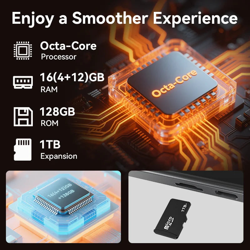 SVITOO 11" 2025 Tablet Android 15 Octa-Core T606 16GB RAM 128GB ROM 8000mAh Battery Type-C Widevine L1 PC Tablets Global Version