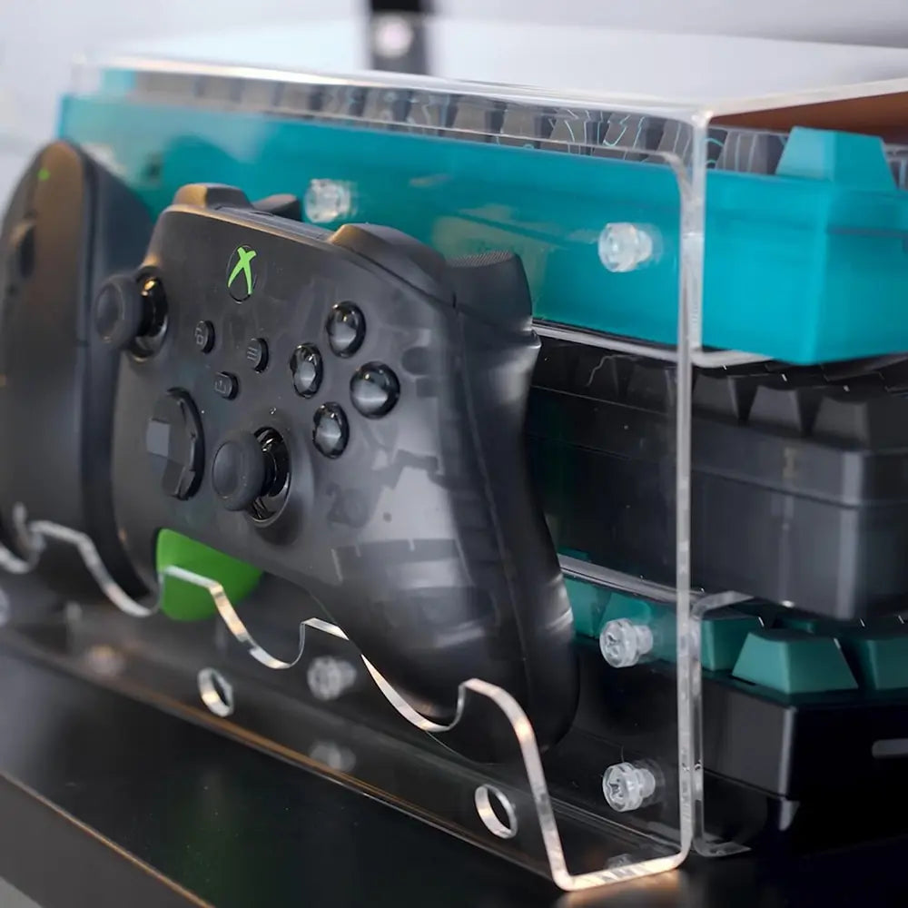 Keyboard Mouse Desktop Organizer Acrylic 3 Tier Stand Frame Shelf Lightweight Keyboard Storage Tool For Study Room Exhibition