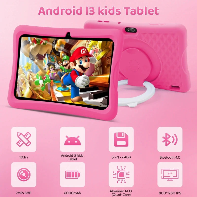UMIDIGI Kids Tablet 10.1 INCH Android 13 for Kids J11 Tab 4GB RAM 64GB ROM Octa Core Up to 128GB Gift Stand Silicone Case Type-C