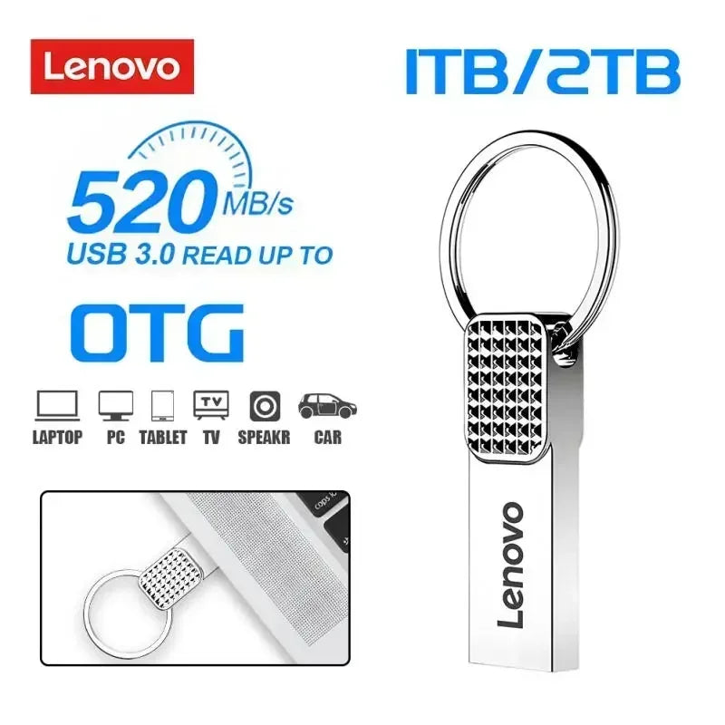 Lenovo USB 2TB 512GB USB Flash Drive Metal USB 3.0 Pen Drive Key 1TB Type C High Speed Pendrive 128gb Mini Flash Drive For Phone