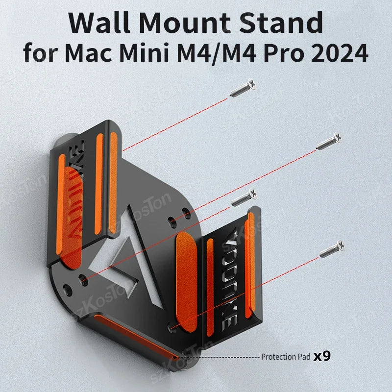 For Mac Mini M4 Desktop Computer Under Desk Stand Metal Mount Holder Behind The VESA Monitor for Mac Mini M4 Pro PC Accessories