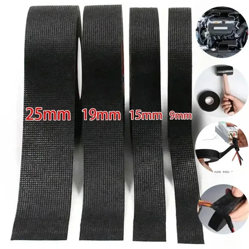 Car Cable Harness Wiring Fabric Loom Electrical Heat Tape Resistant Wiring Bundle Tape Coroplast Adhesive Automotive Cloth Tape