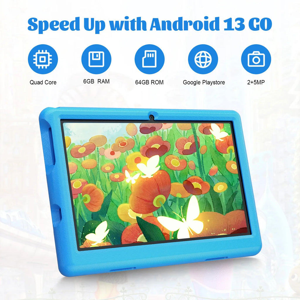 BESTSKI 10 Inch Kids Tablet with 6GB RAM+64GB ROM+128GB SD Expand, 5000mAh, Dual Camera, with Parent Control & Kids Education