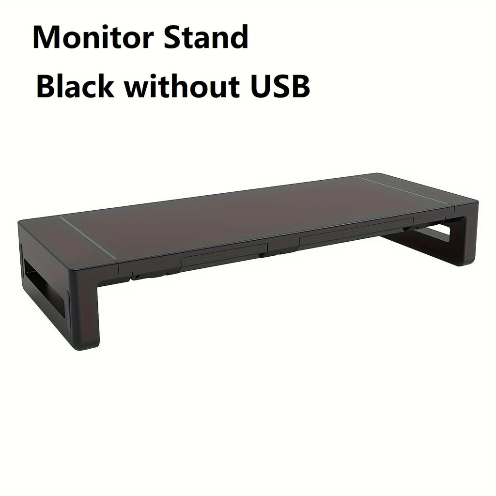Monitor Stand Riser, With USB3.0 Foldable, Height Adjustable Computer Stand, Desk Shelf Riser with Storage Drawer &Tablet Phone