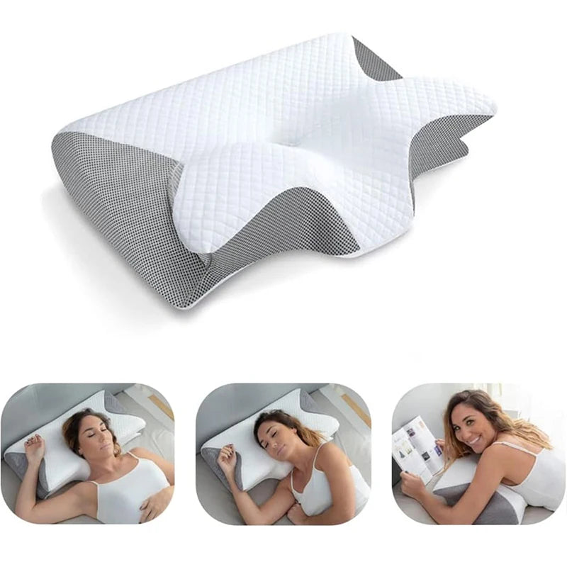 Sleep Memory Pillow Butterfly Memory Foam Neck Pillows Contoured Sleep For Neck Pain Relief Stomach Support Comfortable Pillow