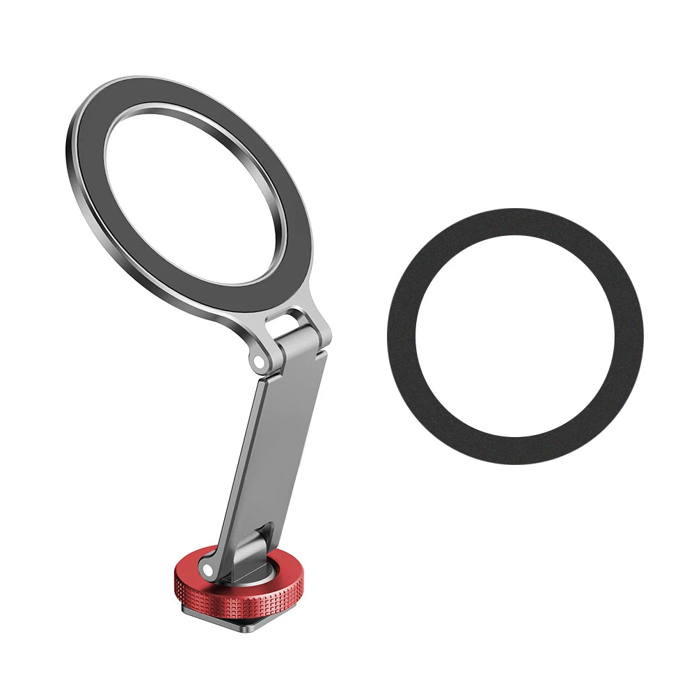 Flymile Magsafe Metal Magnetic Fixed Phone Holder Foldable Cold Shoe Tripod Adapter Teleprompter Stand For iPhone 16 15 14 13 12