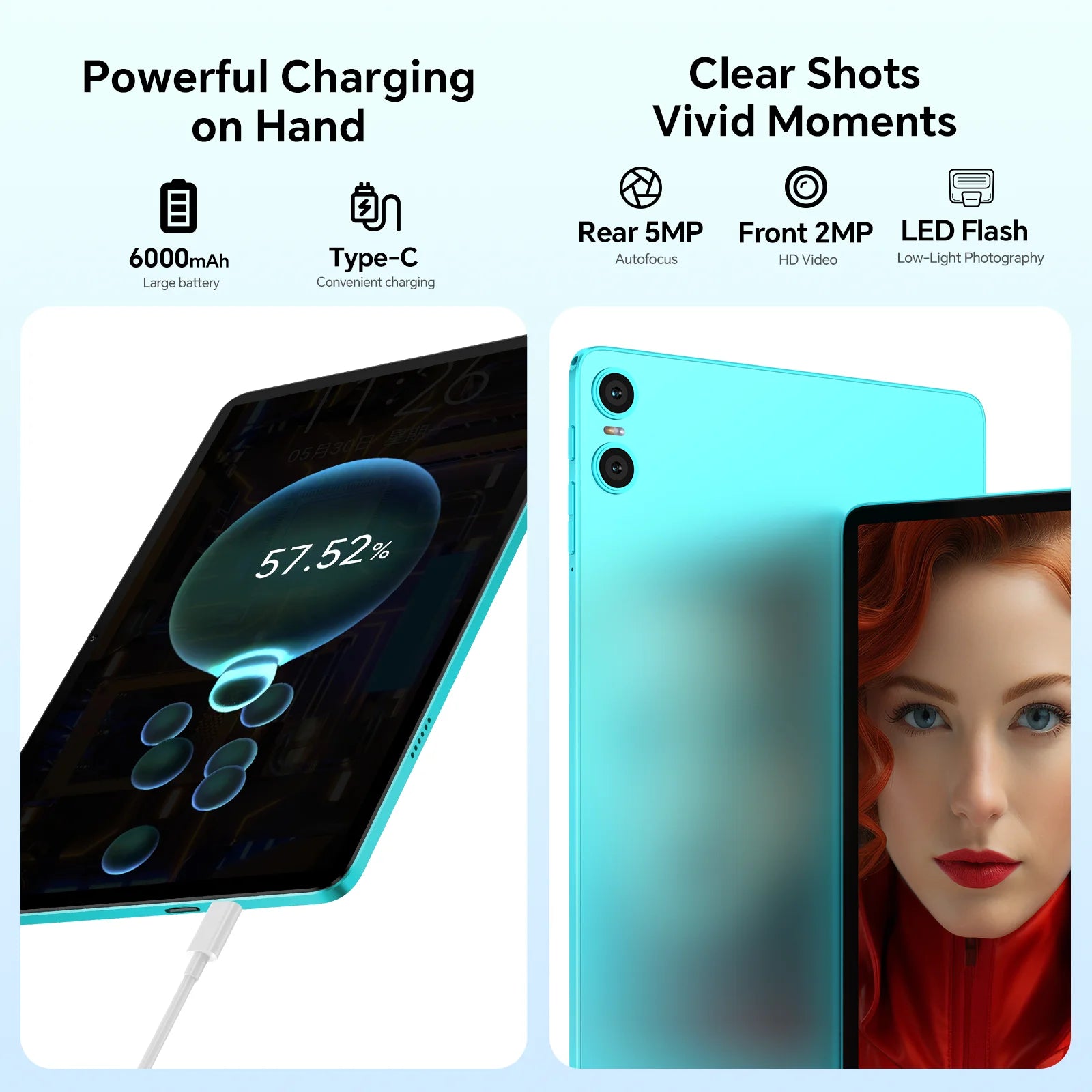 Teclast P33 Tablet Android 15 10.1" IPS A333 5-core Max 9GB RAM(3GB+6GB Expansion) 64GB ROM Wi-Fi 6 Type-C 6000mAh Tablets PC