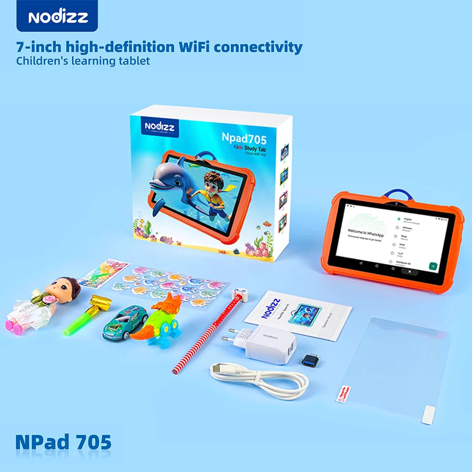 7 inch Kids Tablet PC Android 14.0 Children Learning Tablets 4GB+128GB 5G WiFi Parental Control Dual Camera Best Christmas Gifts