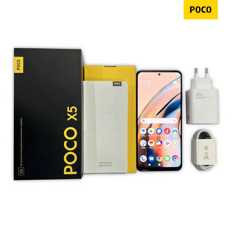 Global Version POCO X5 5G 128GB/256GB Cellphone 120Hz AMOLED DotDisplay Snapdragon 695 NFC 33W Fast Charging 48MP Camera