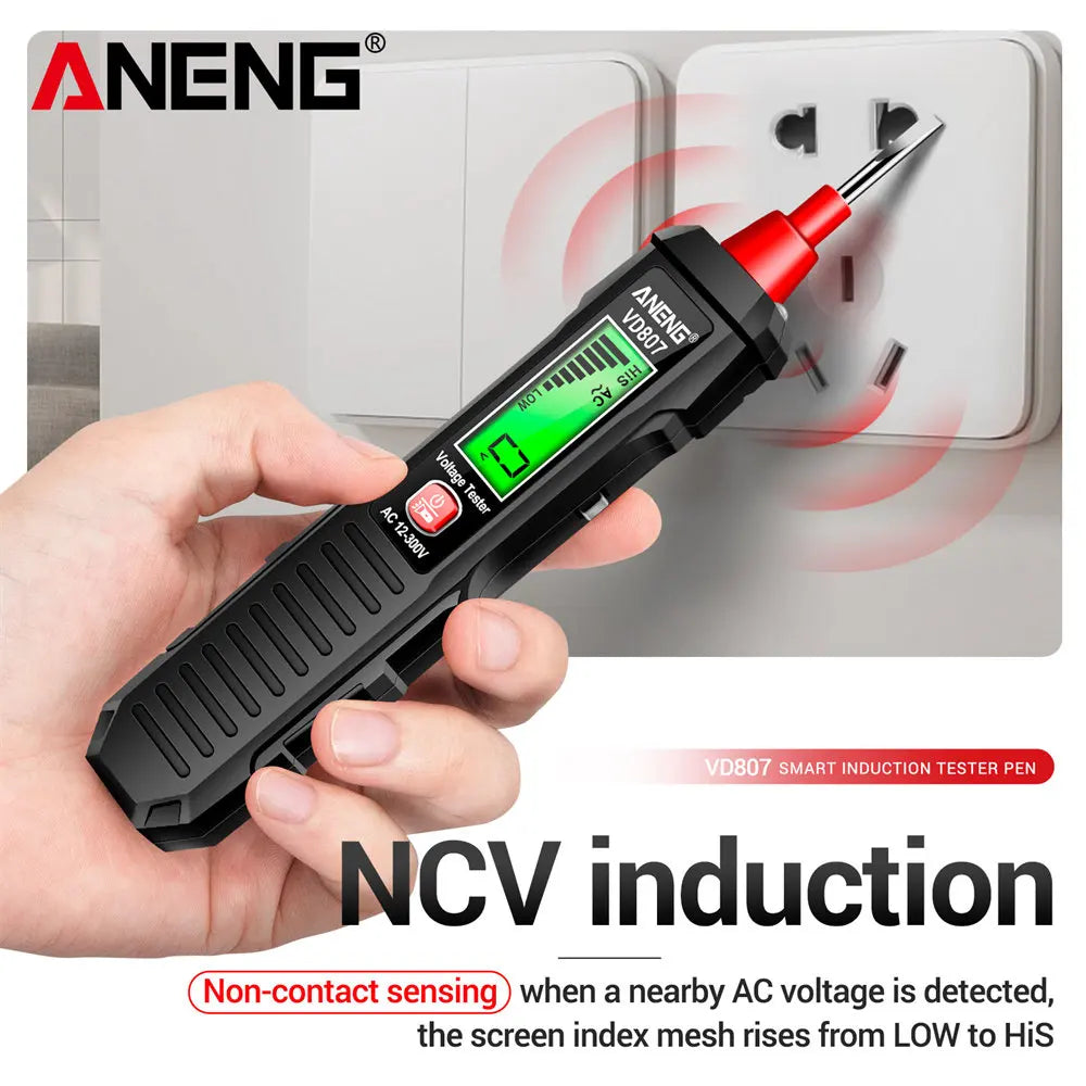Digital Voltage Tester Pen ANENG VD807 Detectors 24-300V AC voltage Non-contact Induction NCV Zero live wire test Tools