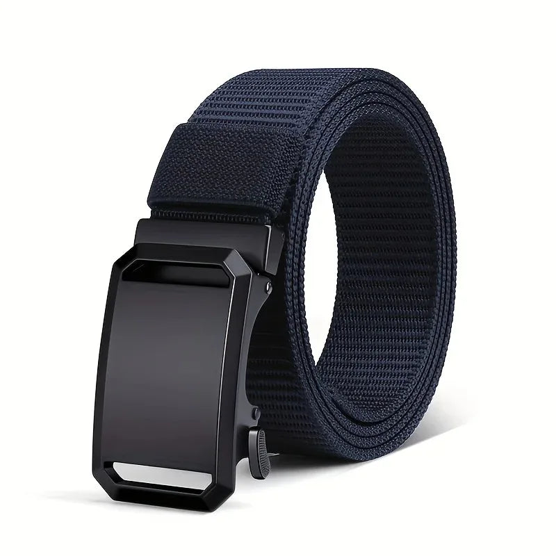 New Business Leisure Style Men's  Automatic Buckle Canvas Belt Durable Quick-Release Belt Outdoor Workwear Waist Belt ﻿