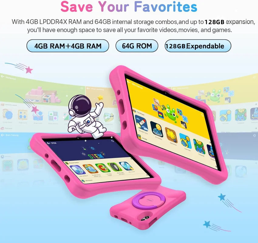 UMIDIGI Kids Tablet 10.1 INCH Android 13 for Kids J11 Tab 4GB RAM 64GB ROM Octa Core Up to 128GB Gift Stand Silicone Case Type-C