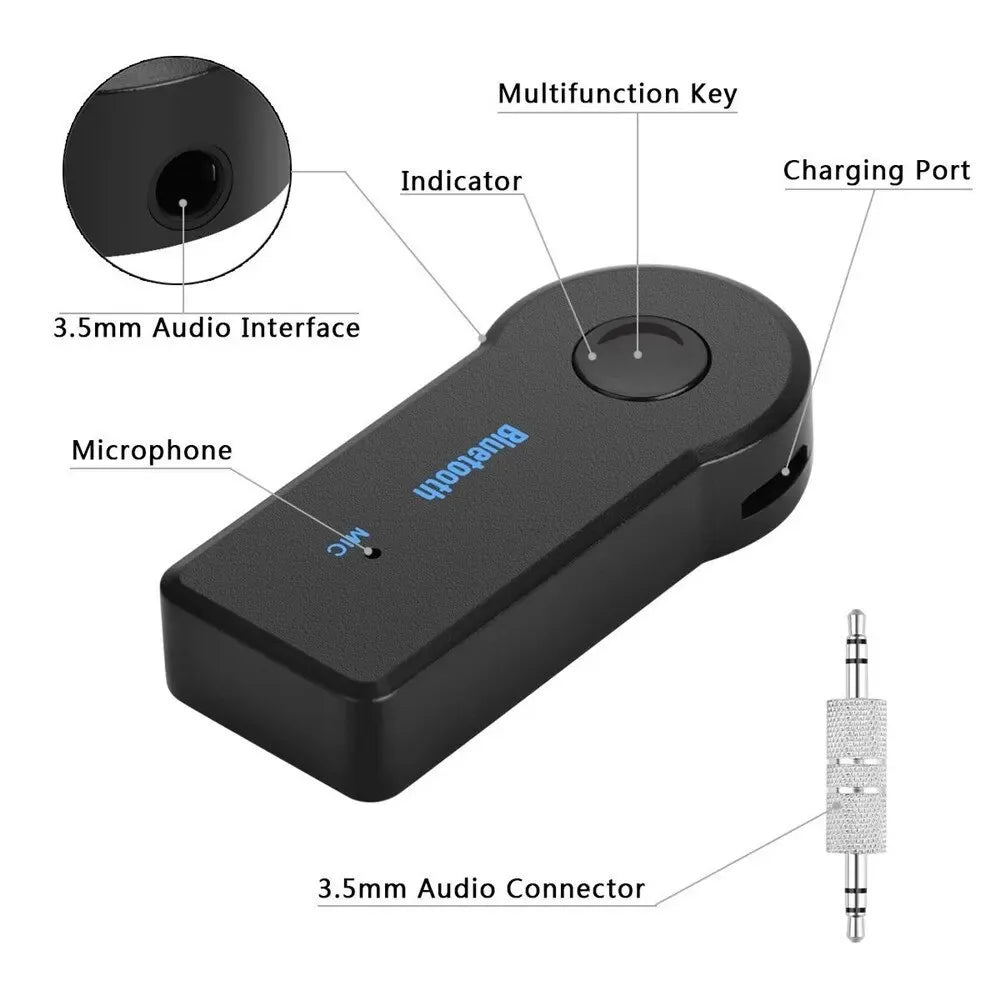 Car Bluetooth 5.0 Receiver 3.5mm Jack Wireless Bluetooth Transceiver  Adapter For Car Kit Music Audio Aux A2dp Earphone Receiver