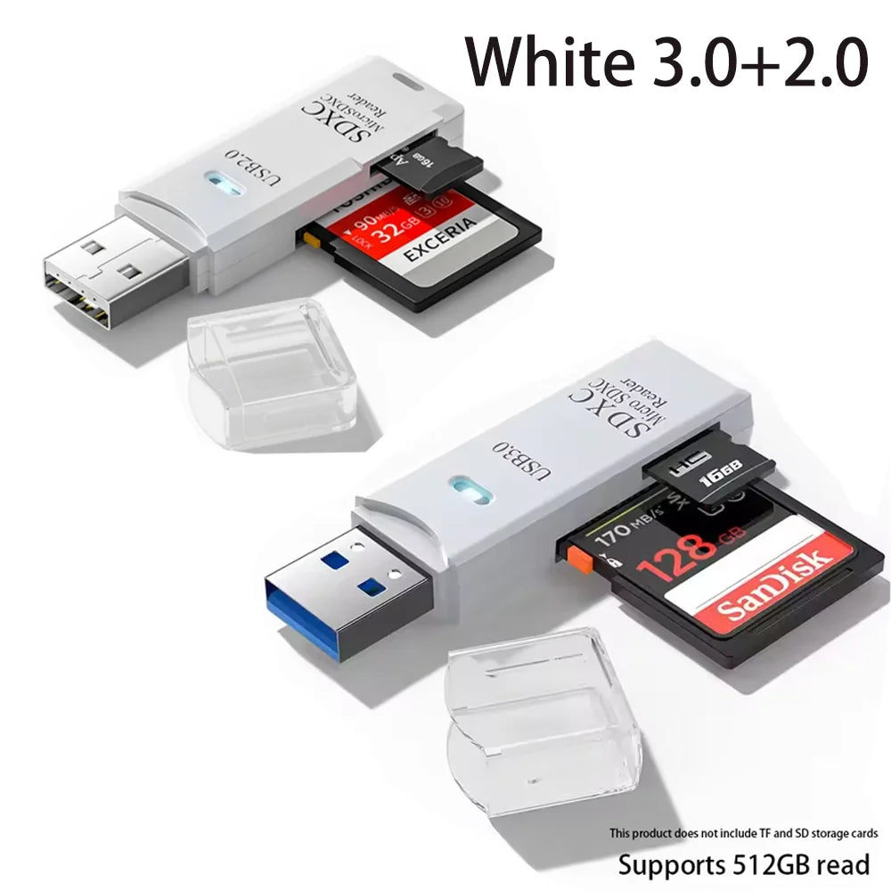 2 IN 1 USB 3.0 /USB 2.0 Card Reader SD TF Card Memory Card Reader High Speed Smart Card reader Adapter For PC Laptop Accessories