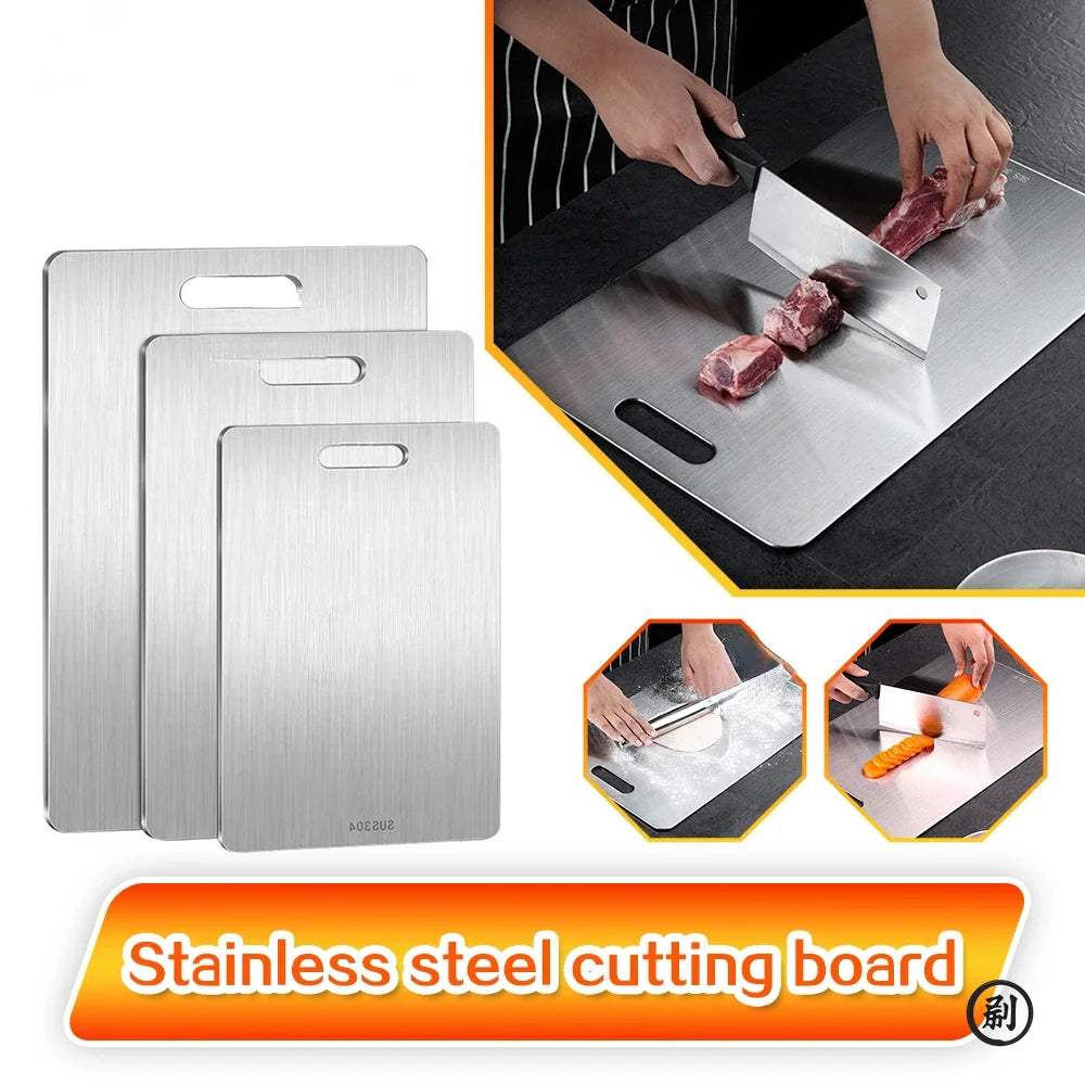 Stainless Steel Panel and Chopping Board Kitchen Household Thickened Double Sided Cutting Board Block Kneading Dough Boards